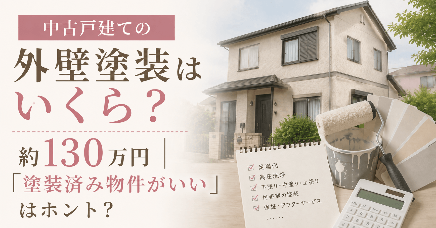中古戸建ての外壁塗装はいくら?約130万円|「塗装済み物件がいい」はホント?